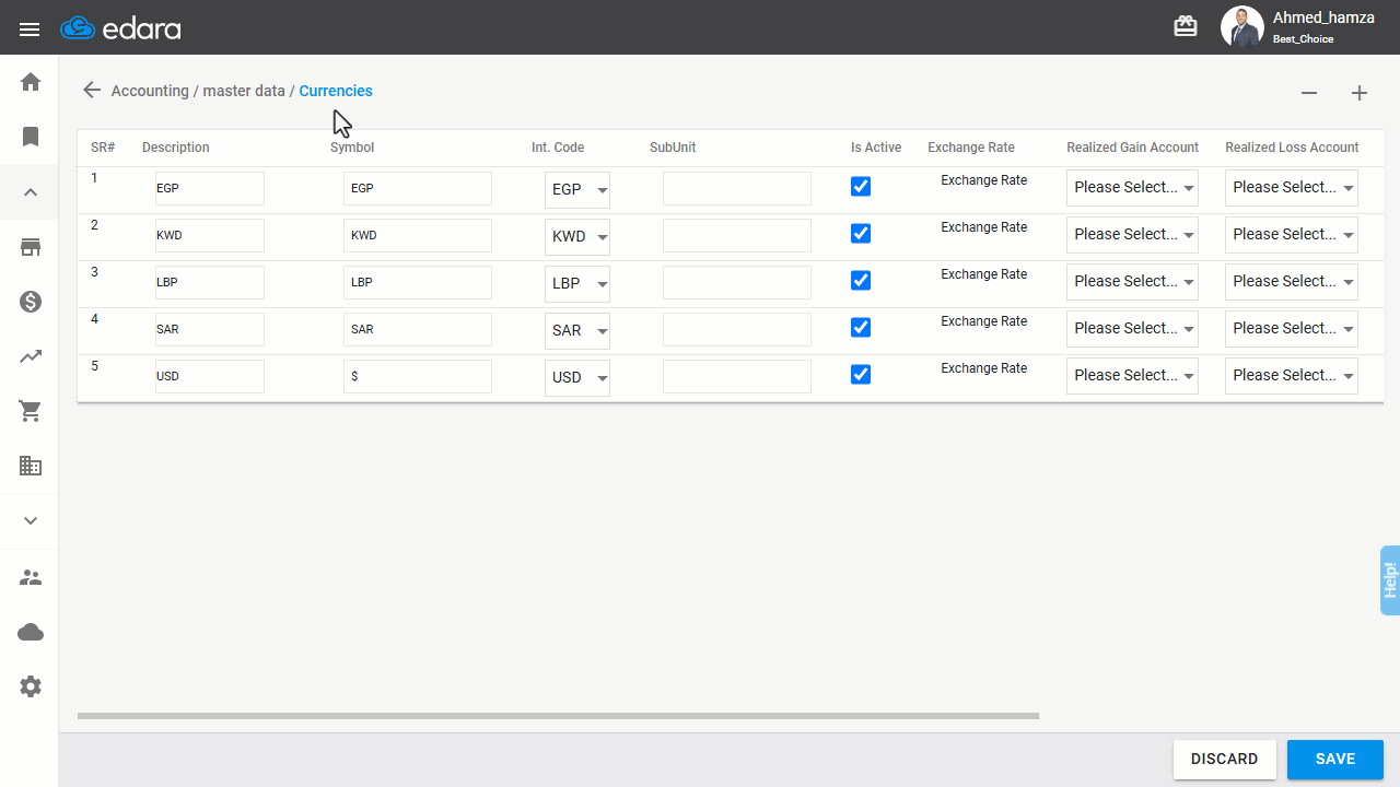 Steps to Add a currency in "Edara" — Click “Save”.