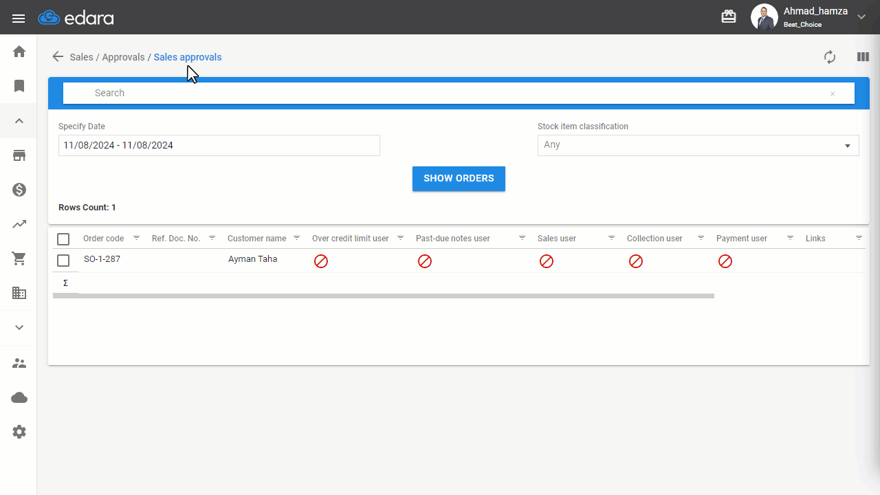 Granting Approval Permission for Sales Orders — After performing the previous steps, you can approve the sales orders as…