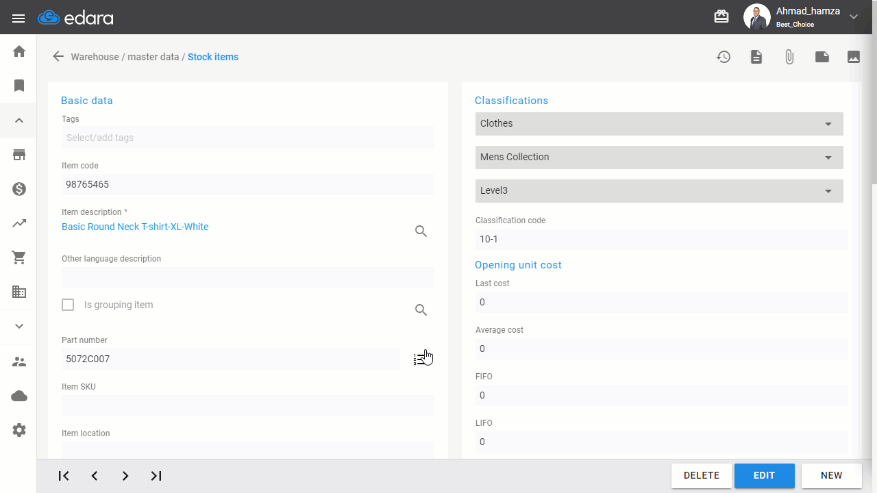 Steps to Delete or Edit a Barcode Printing Template — Click "Save" if you've made any changes