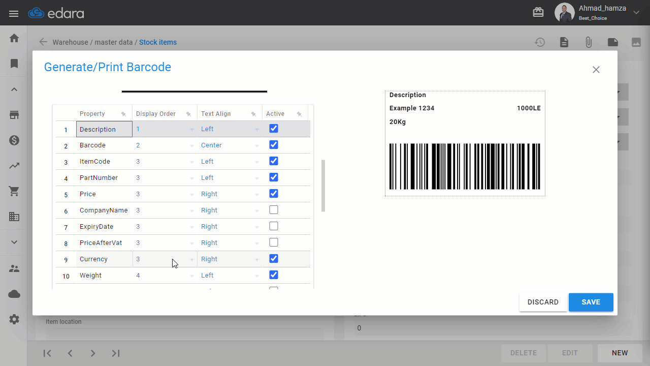Creating a New Barcode Template and Set Its Dimensions — Click "Save"