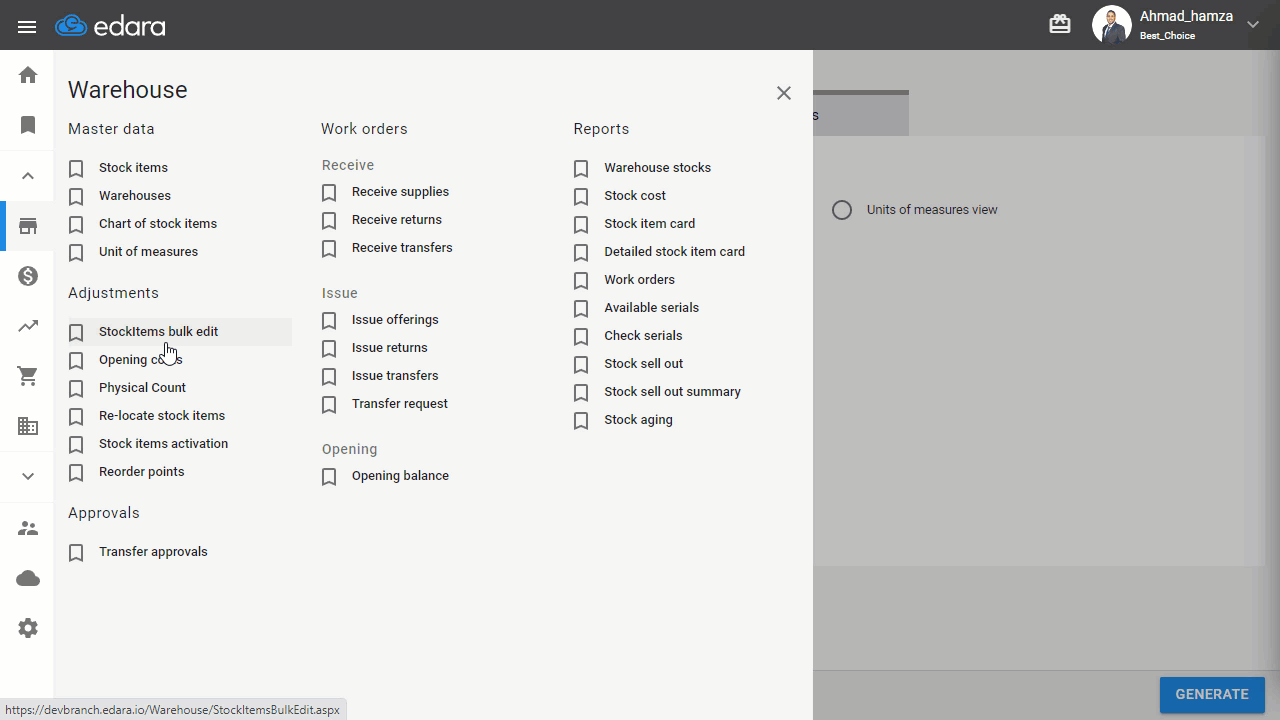 Adjusting Selling Prices Based on Last receive Supplies Data — Click “Generate”