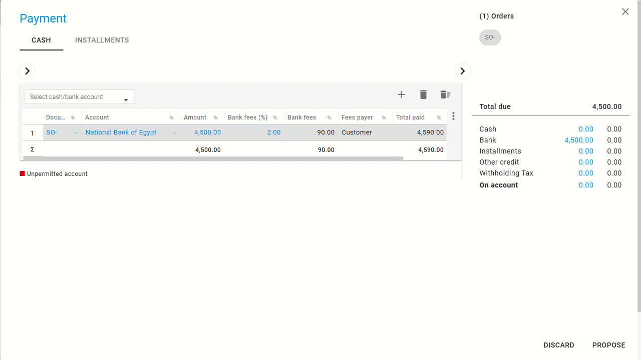 Automated Accounting Processing of Bank Fees — Total Paid