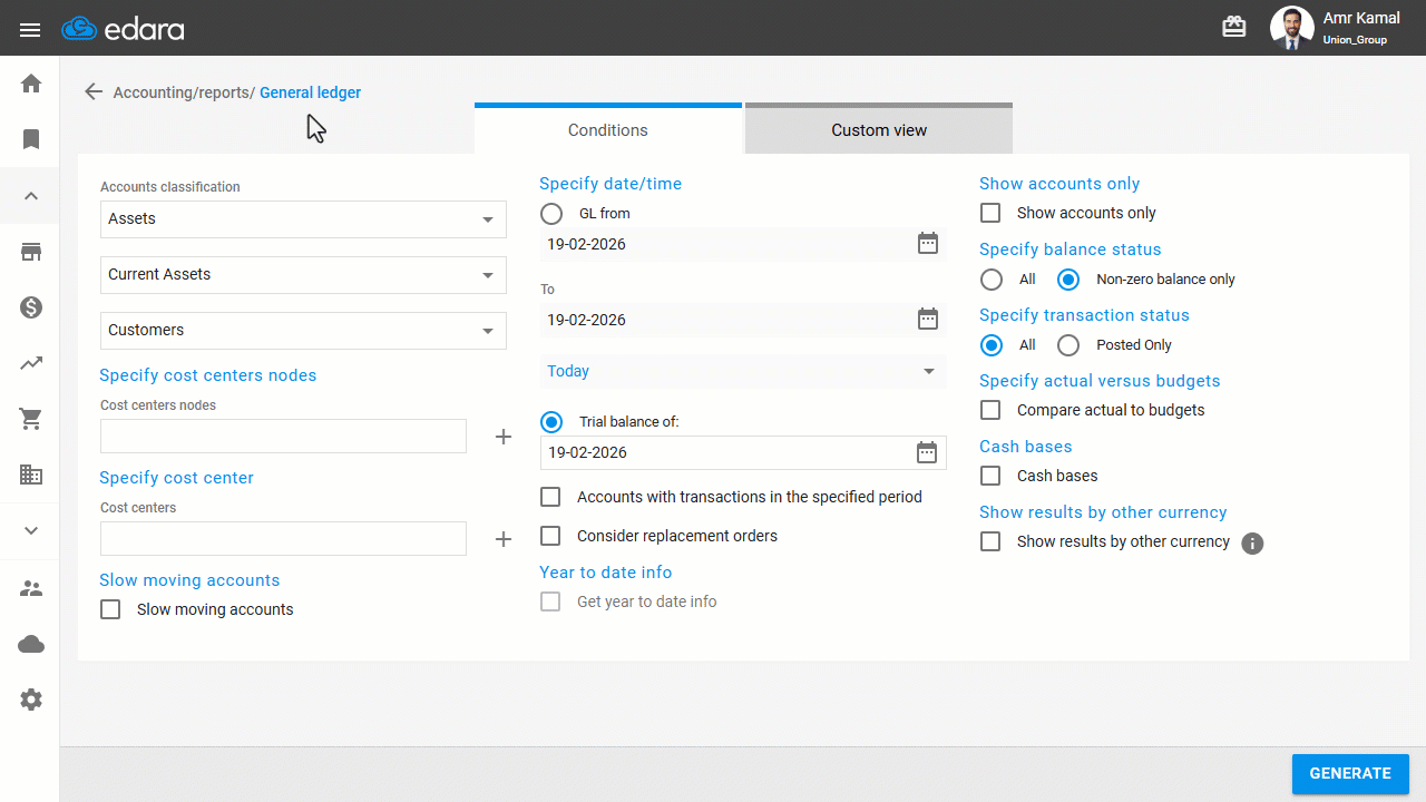 Displaying Related Accounts in Bulk — Click on “Generate”.