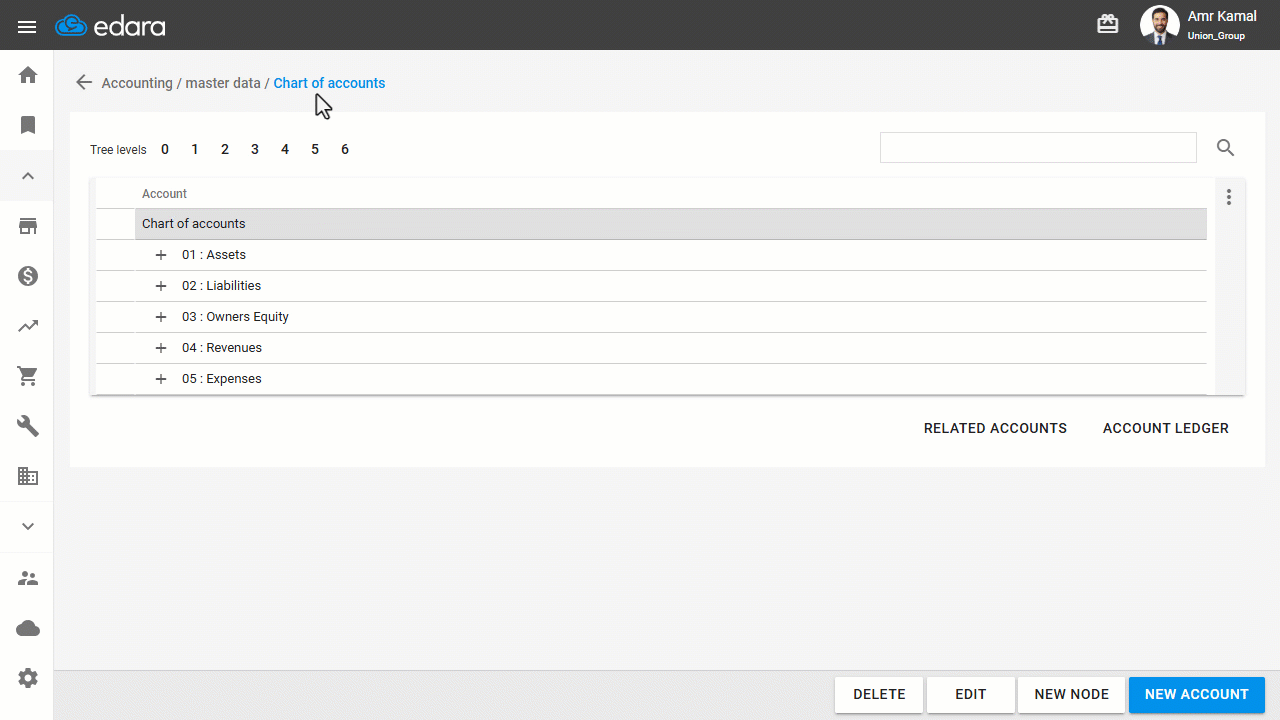 Creating Accounts Group — Click on "Save".