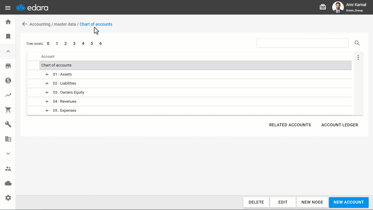Editing a Treasury, Bank Account, or Visa Account — Click on "Update".