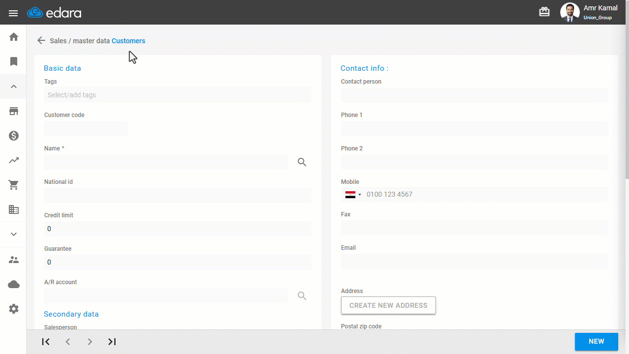 Setting a Customer Credit Limit — Click on "Update".