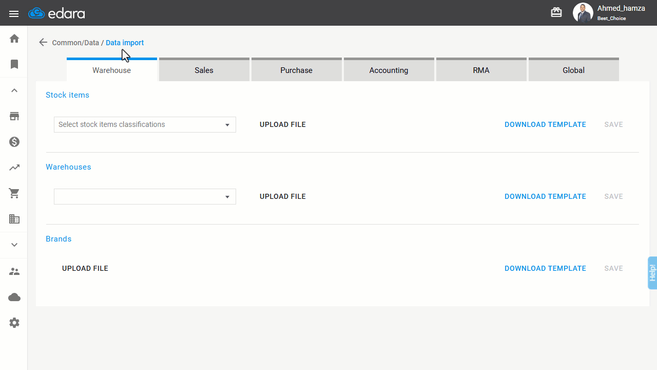 Adding Address Details in the Customer Import Template — Fill out the template with customer names and address details.