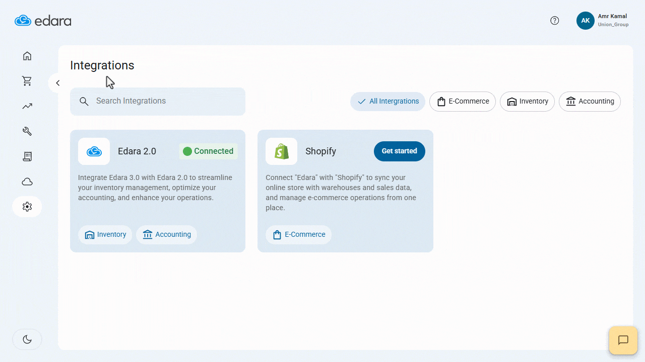 Integration Between Edara and Shopify — After installation, you will be automatically redirected back to the integration…