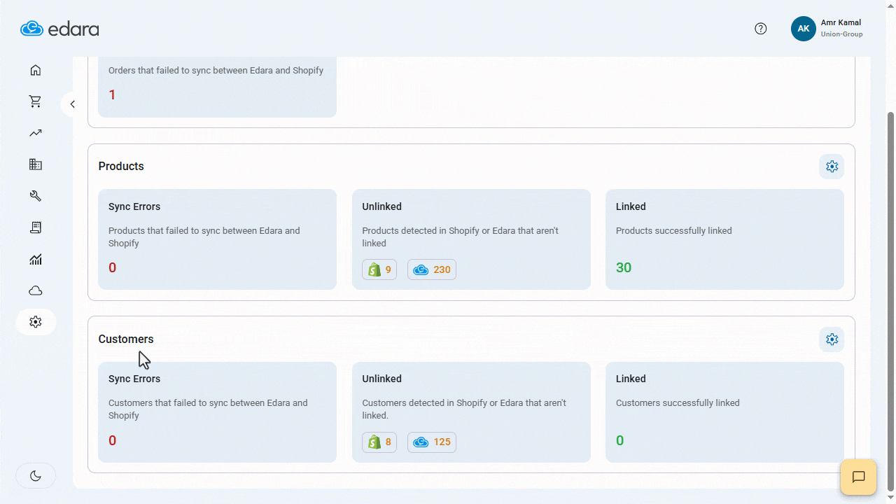 Manual Linking of Products and Customers Between “Edara” and “Shopify” — The product will be successfully linked between…