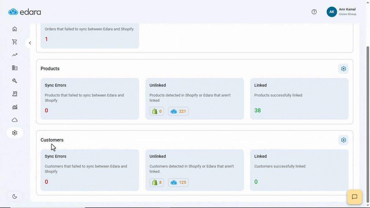 Configuring Automatic Linking Rules for Products and Customers Between “Edara” and “Shopify” — The linking rules will be…