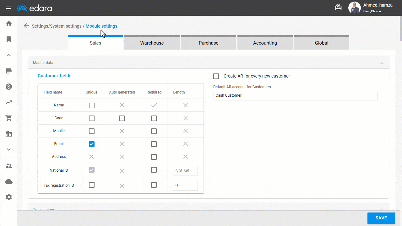 2. Sales Settings — After configuring and saving these settings, you’ll be able to send all required invoices to “Fatoora”…