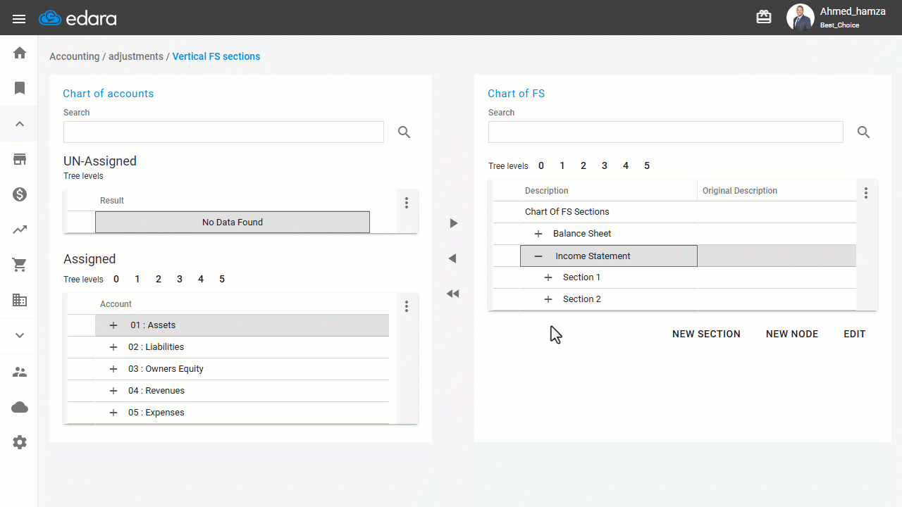 Fourth: Completing the Income Statement Setup — Click on "Update".