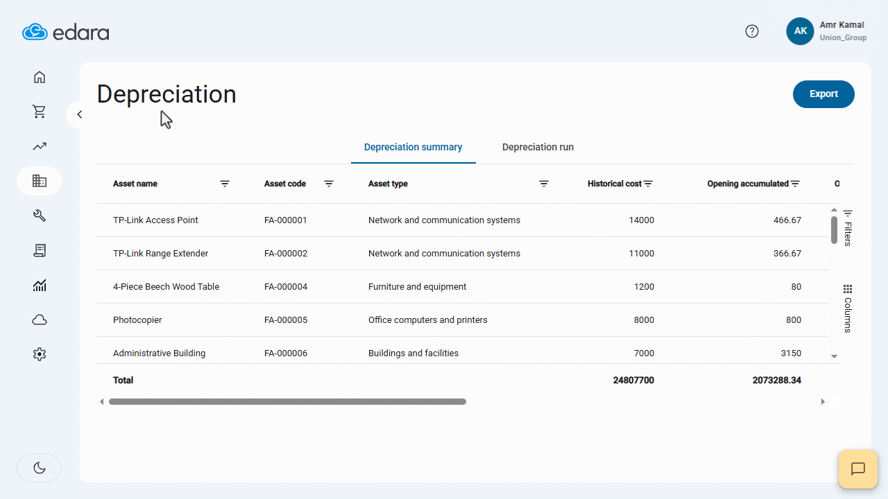 Running Fixed Asset Depreciation — Click on “Confirm”.