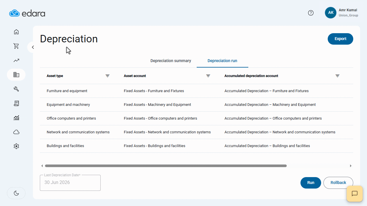 Running Fixed Asset Depreciation — Click on “Confirm”.