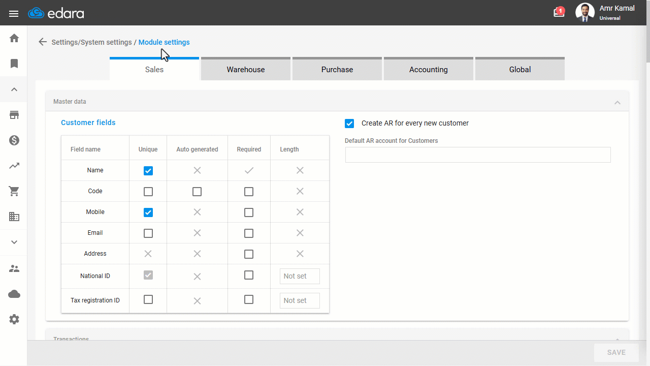 1. Applying data permissions on suppliers — Click on “Save”.