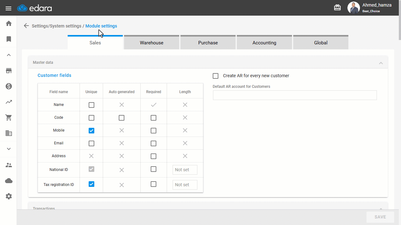 Enabling Decimal Formatting Setting — Click on “Save”.