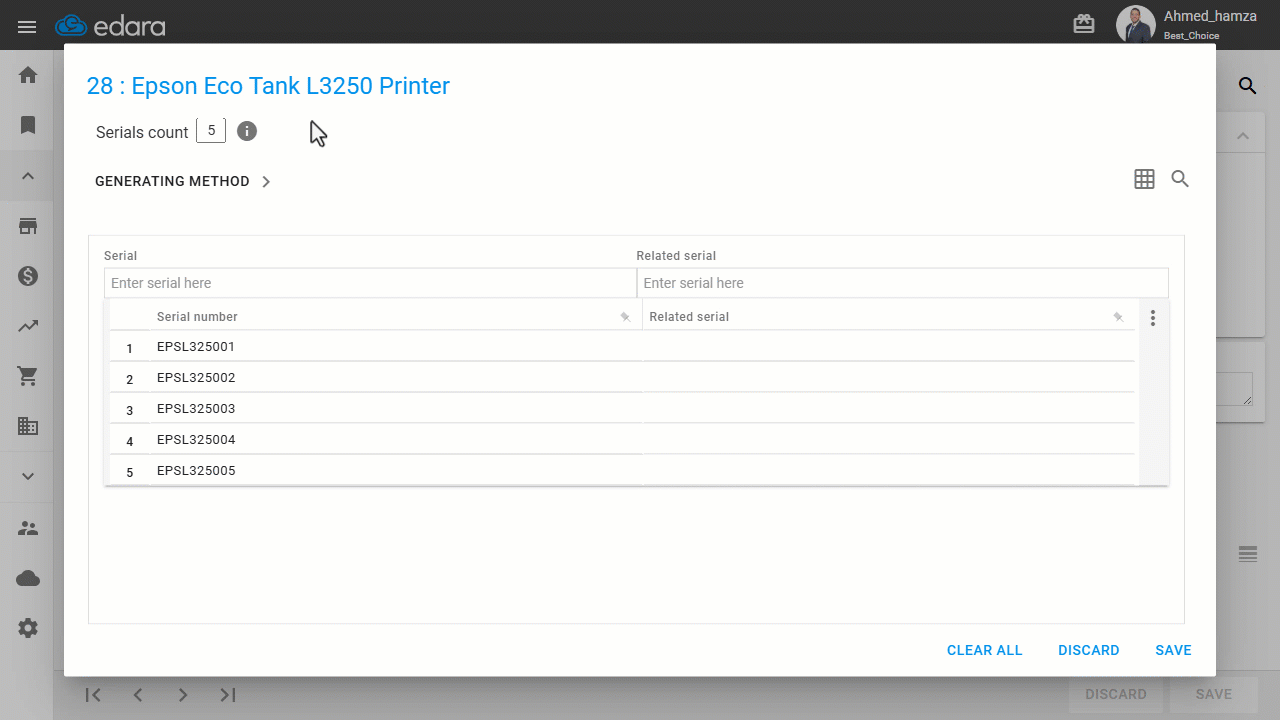Editing Stock Item Quantity from the Serial Entry Screen — Click on “Save”. The document will be updated automatically with…