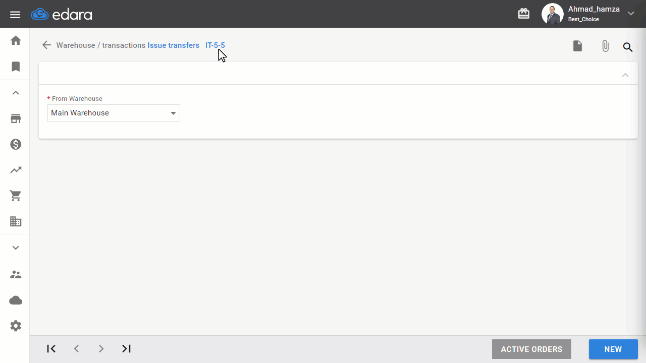 Searching for an Issue Transfer — Choose the document you want to review.