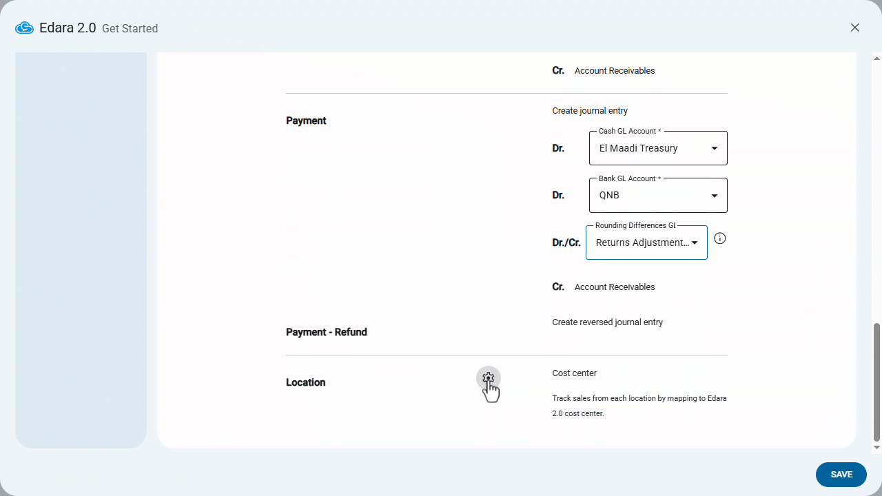 Configuring the POS Module Settings for "Edara 2.0" and "Edara 3.0" Integration — Click on “Save”.