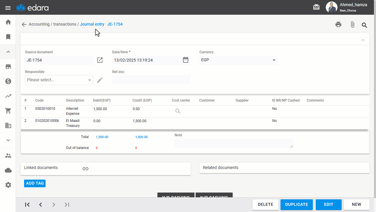 Converting a Journal Entry into a Recurring Journal Entry — Click "Save".