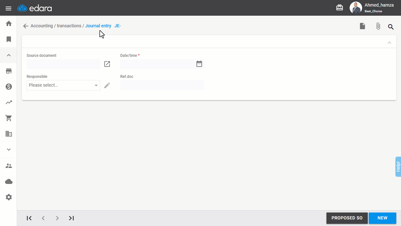 Creating a Journal Entry — Click “Save”.