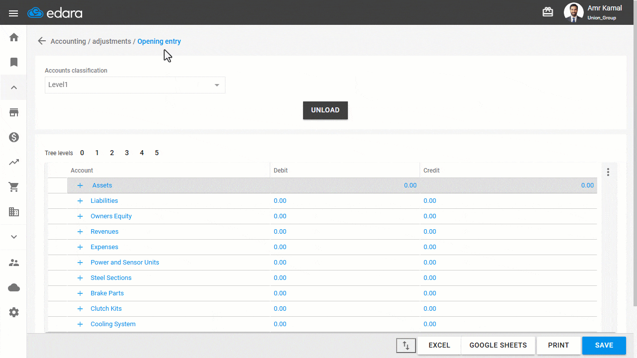 Creating an Opening Balance for a Customer — Click on “Save”.