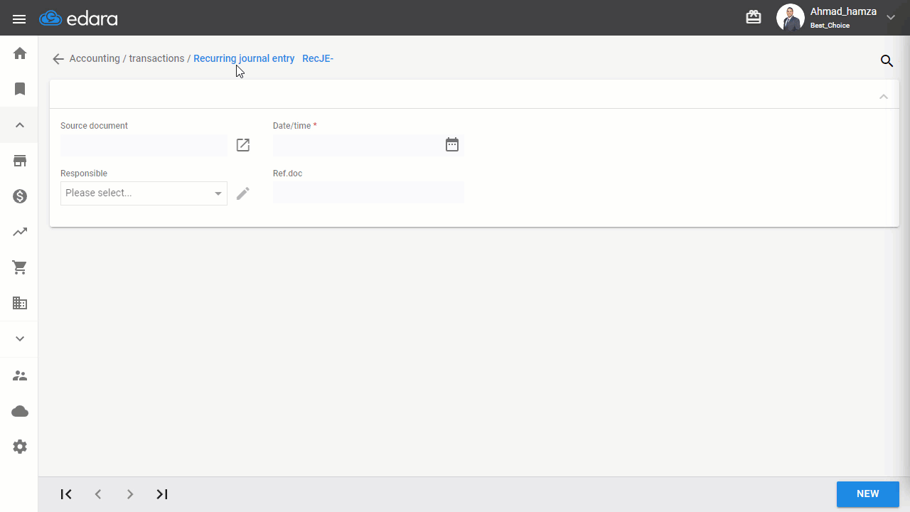 Deleting a Recurring Entry — Click “Delete”