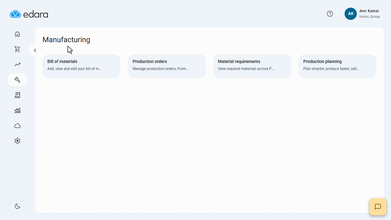 Displaying the Material Requirements — Click on “Apply”.