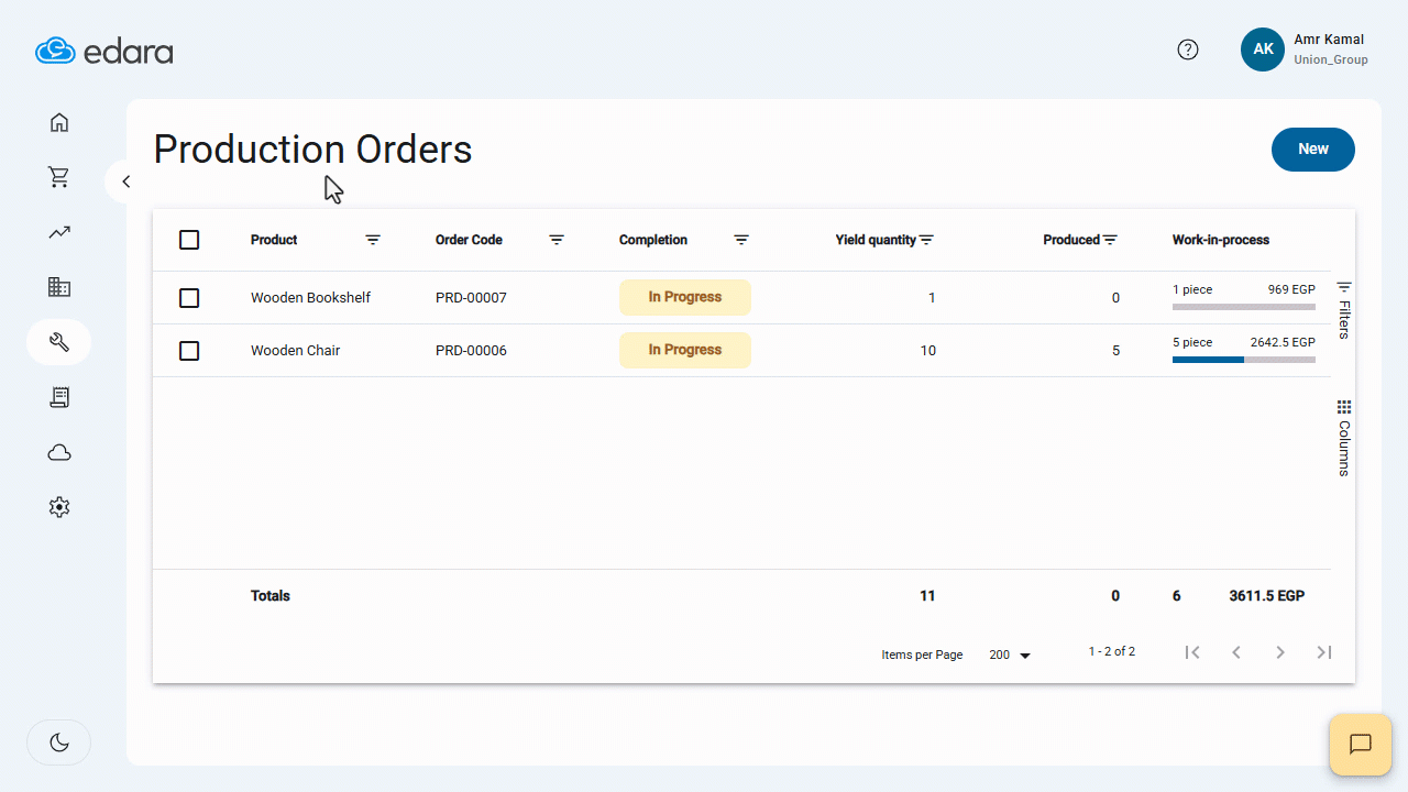 Editing Production Orders While In Progress — Click on “Save”.