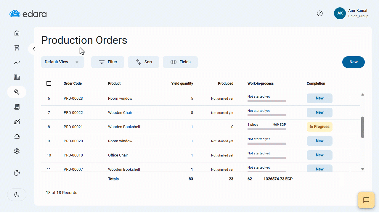 1. Starting a Production Order — If any of the raw materials use batch numbers, a window will appear, allowing you to select…