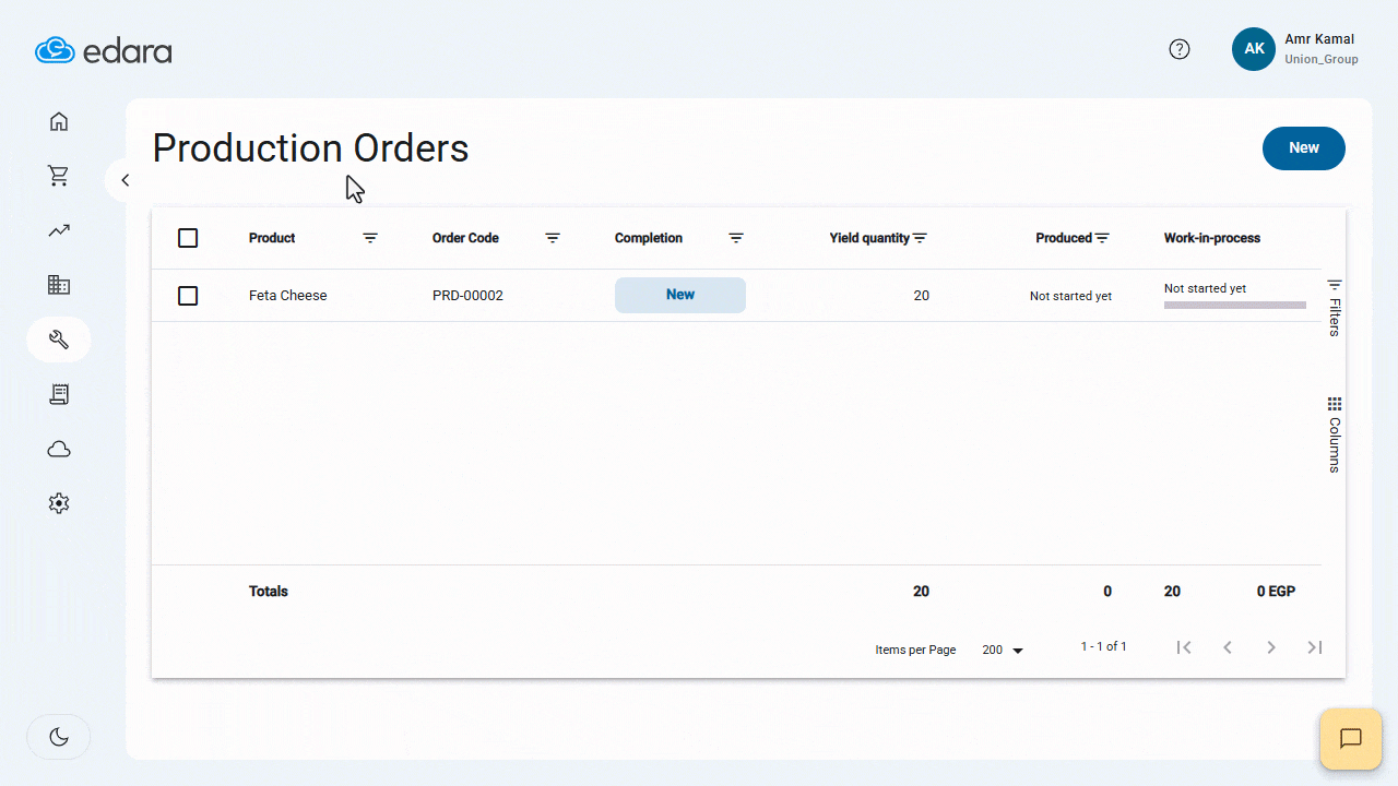 Adding Batch Number and Expiration Date for Raw Materials When Starting a Production Order — Click on “Start” to start…