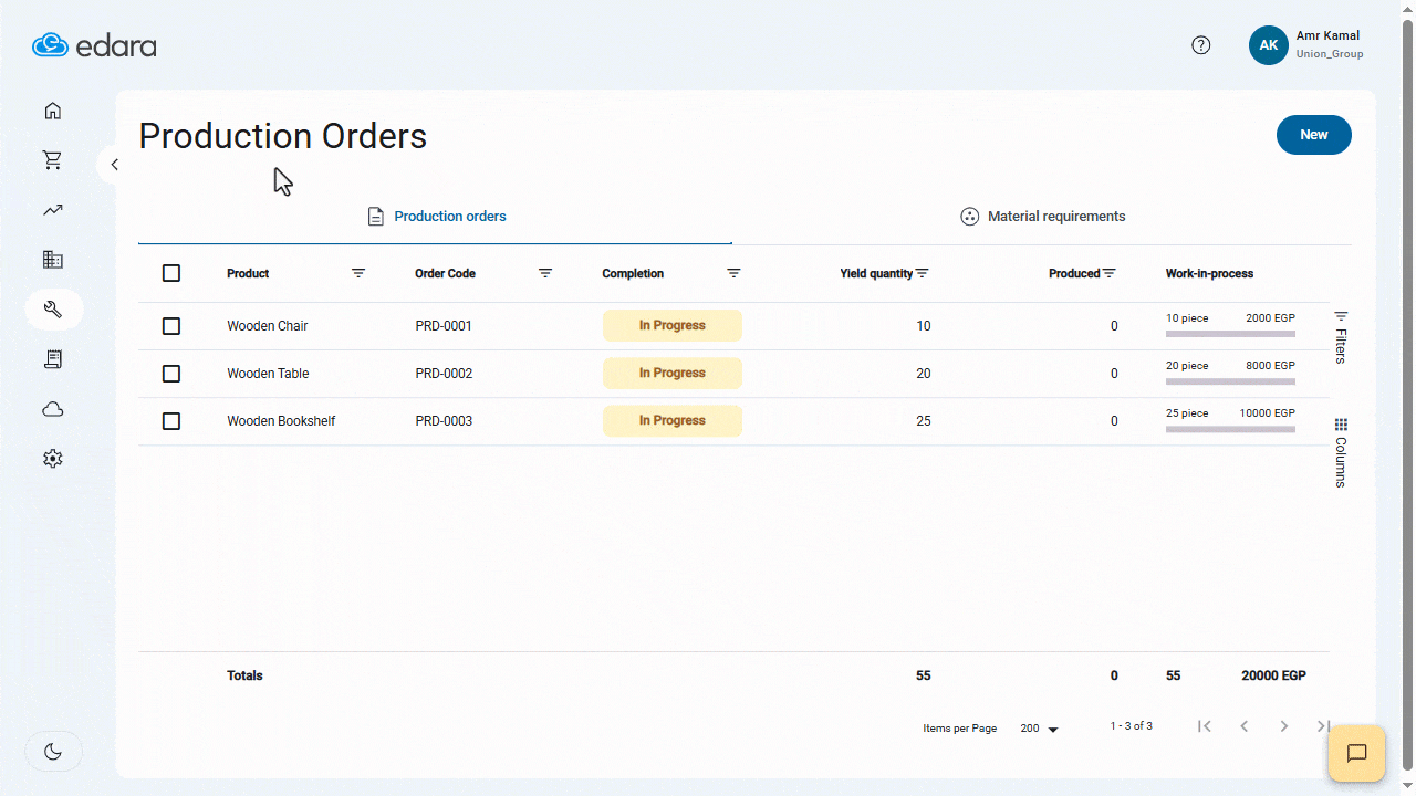 Completing production orders in bulk — Click on “Got It.”