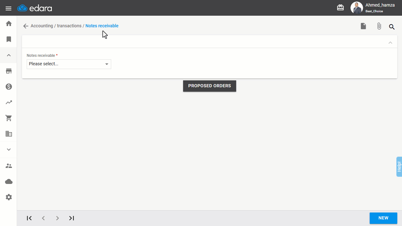Creating a Notes Receivable Document — Select the Second Party Name.