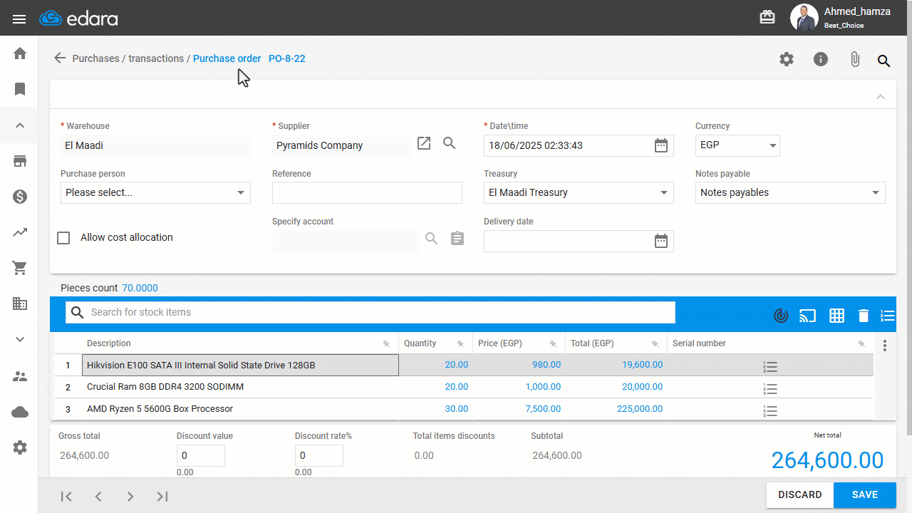 Applying Item Discounts in Purchase Orders — After activating the setting, make sure to show the “Item Discount” column on…