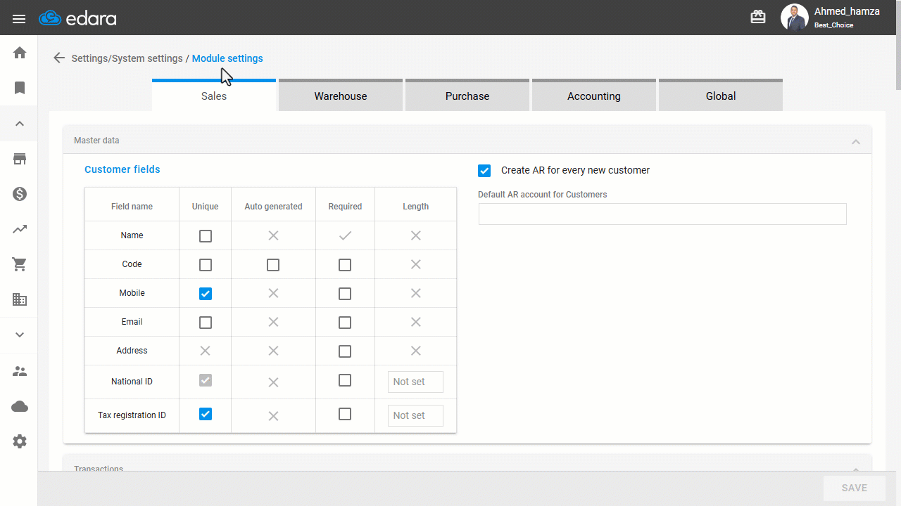 Granting/Revoking Permission to Set Closing Period On/Off — Click on “Save”.