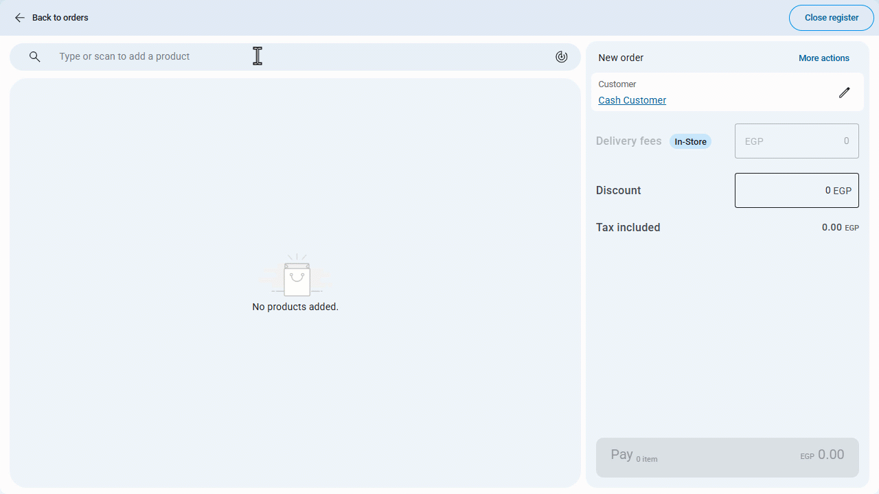 2: Table Layout — If you choose the table layout and save it to the cash register, products will appear in a list format in…