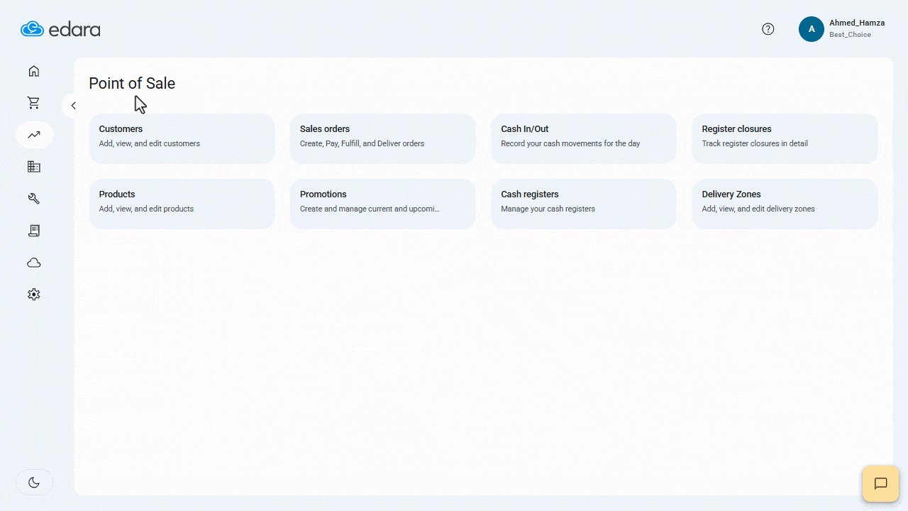 Creating an Order in POS — Select the payment method. (The default method will be the one set during the POS register setup.)
