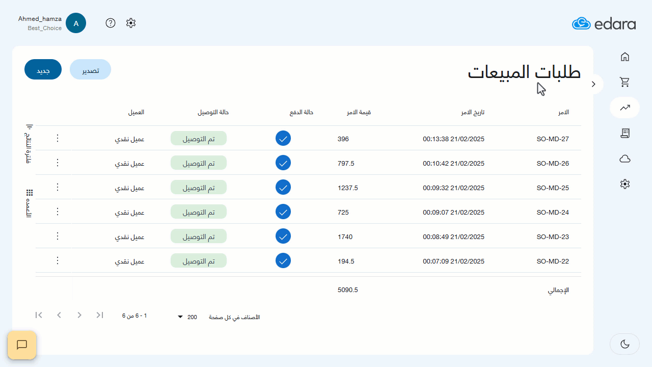 إنشاء مرتجع مبيعات من نقاط البيع — اضغط على "استرجاع"