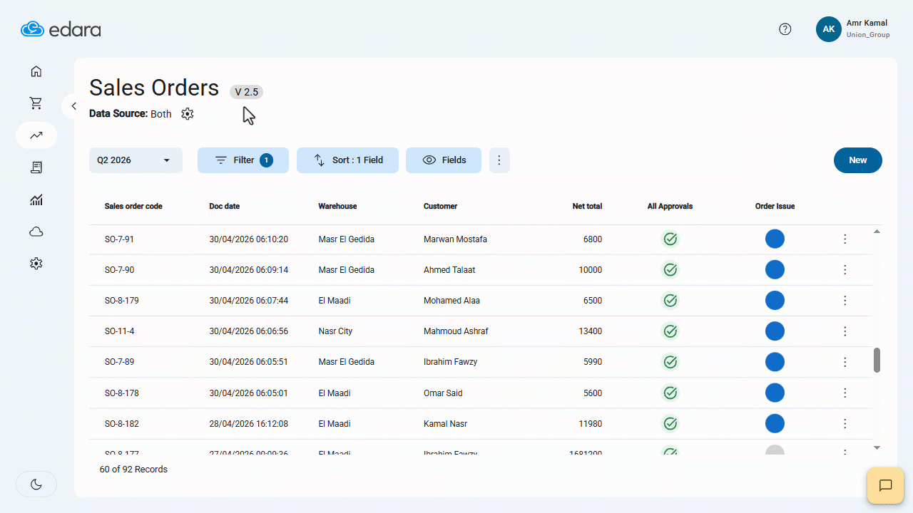 Saving a View on the Sales Orders Page — You can rename or delete a view by opening the available views menu, hovering over…