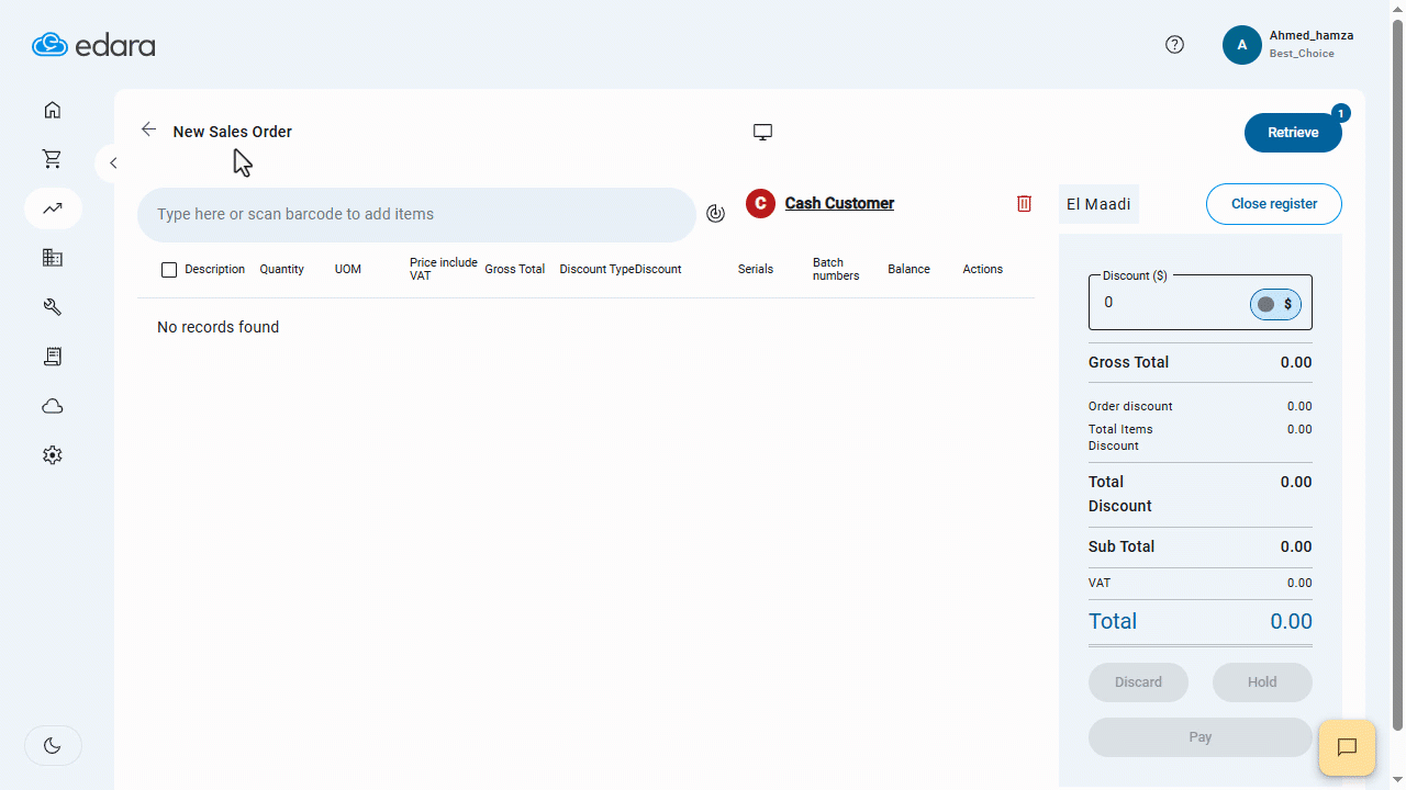 Second: Use Serial Numbers When Creating Sales Orders — Click on “Pay”.
