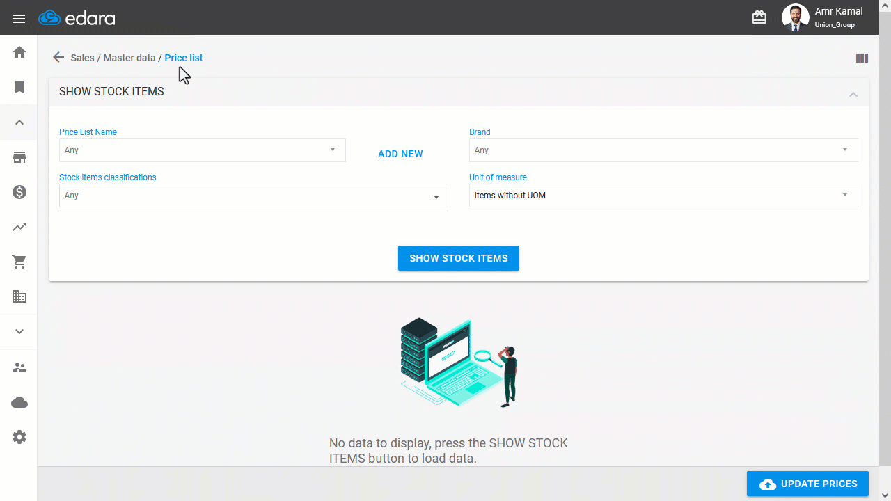 1. Creating a Price List — Click on “Save”.