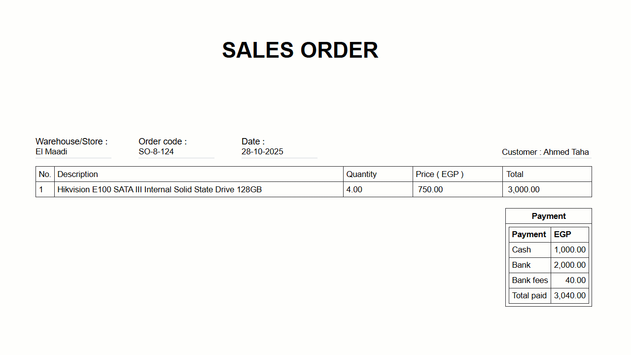 Displaying Bank Fees and Total Paid Amount in the Print Template — When printing, ensure that you select the updated…