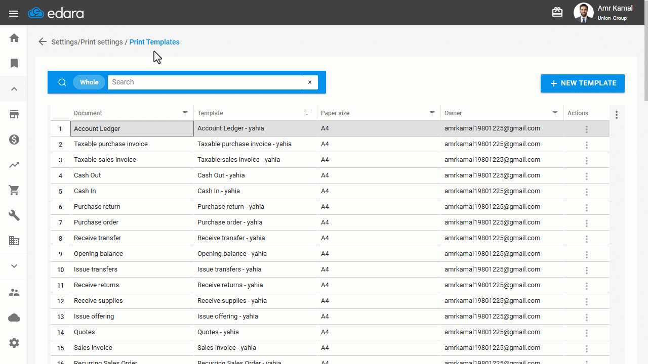 Creating Print Templates — Click on “Save”.
