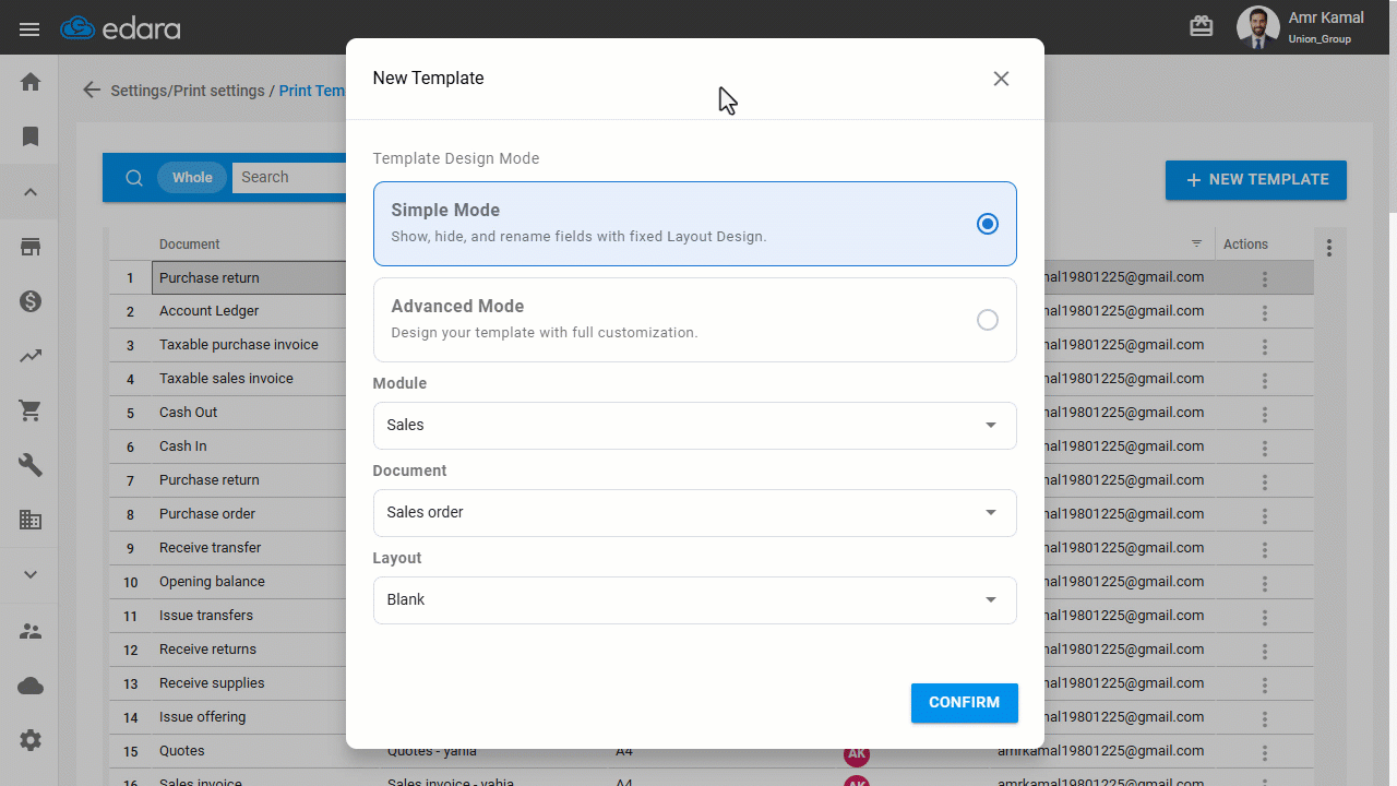 Creating Print Templates — Click on “Save”.