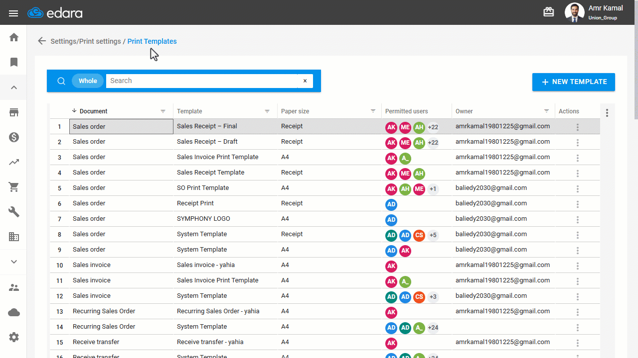 Selecting the Balance Calculation Method After Sales Order in Print Templates — Click on “Save”.
