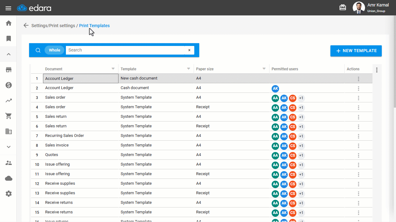 Granting/Revoking Permission to Print the Account Ledger — Click on "Save".
