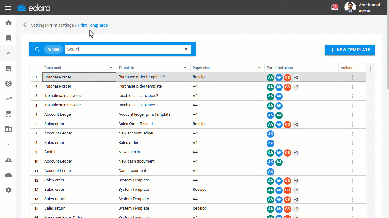 Displaying Customer Balance Before and After the Sales Order in the Print Template — Click on "Save".