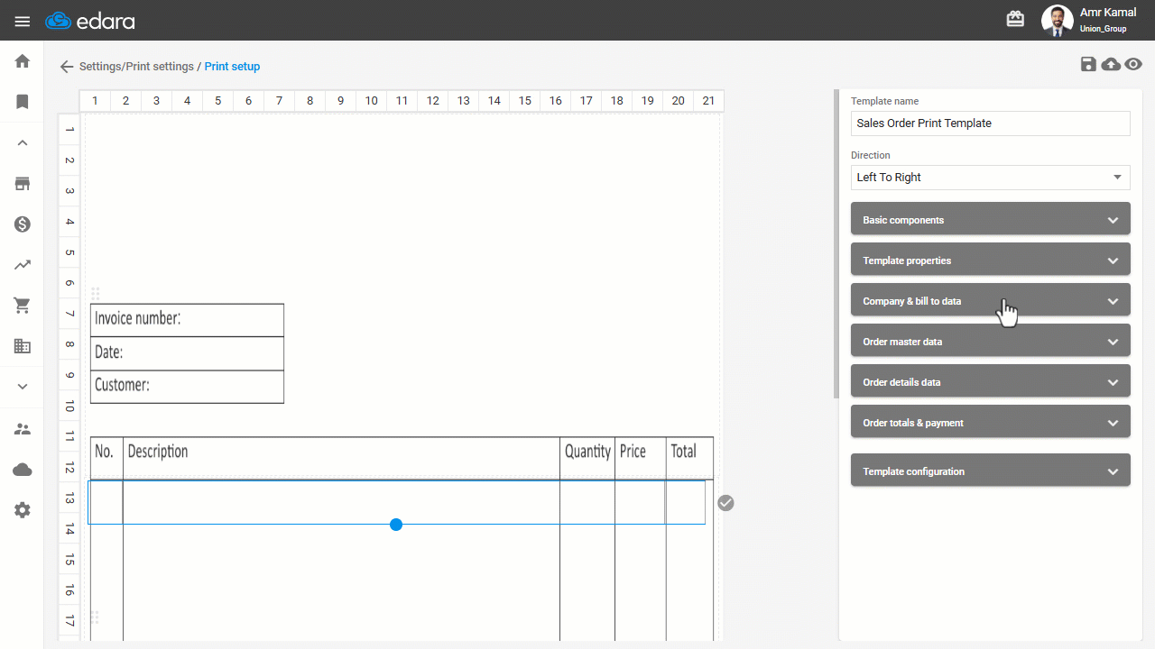 Designing a Print Template According to Pre-Printed Forms — Drag the data into each section according to the layout of the…