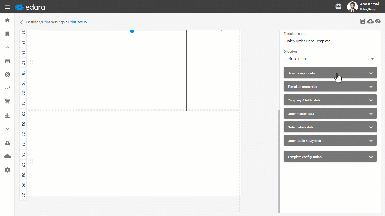 Designing a Print Template According to Pre-Printed Forms — Drag the data into each section according to the layout of the…