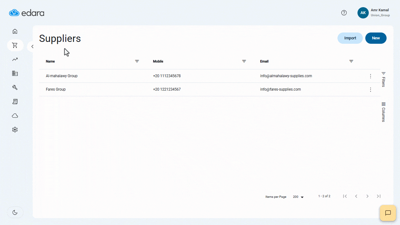 Setting Suppliers Payment Terms — Click on “Save”.